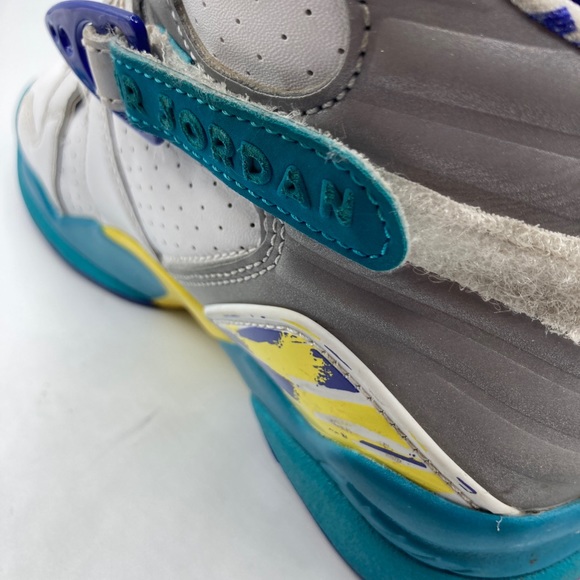 2019 Nike Air Jordan 8 Retro OG White Aqua CI1236-100 Sz 7 Women’s - Picture 9 of 12